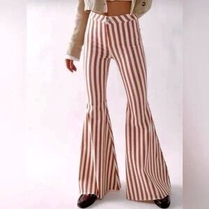NWT Free People We The Free Just Float On Striped Flare Pants